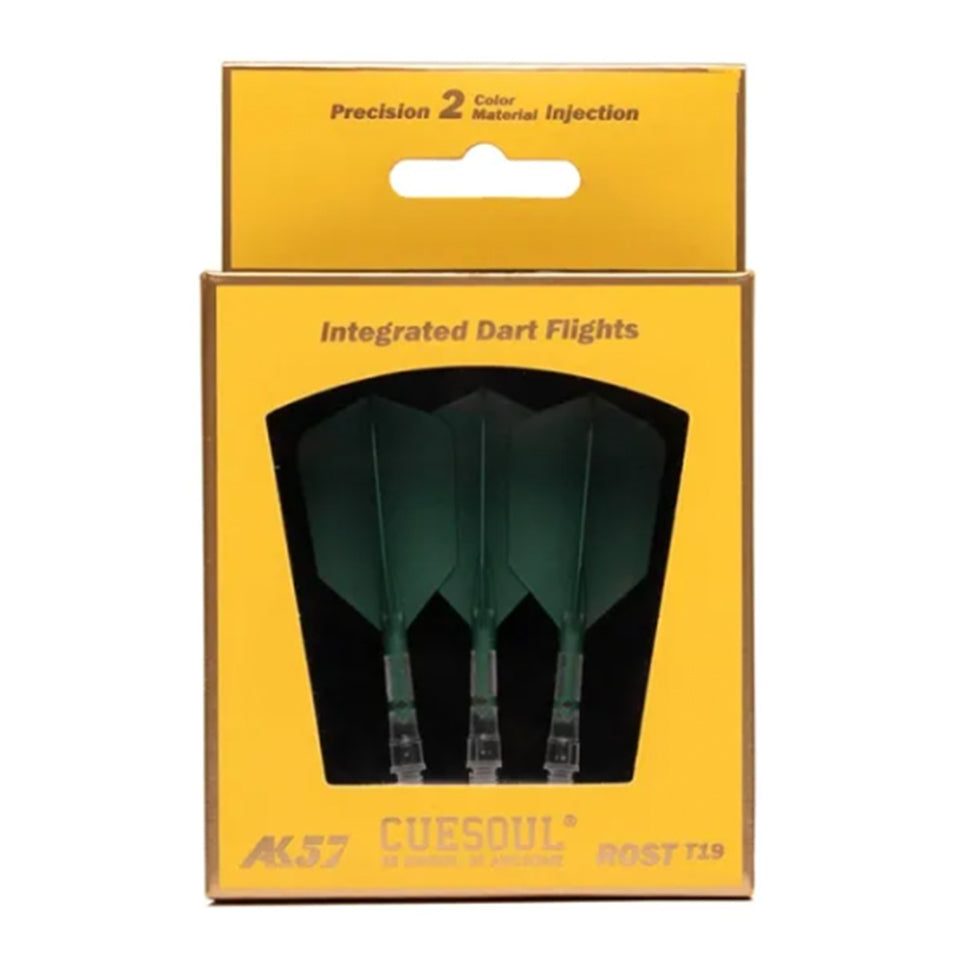 Cuesoul Rost T19 Integrated Dart Flights - Slim Green (L) 33mm