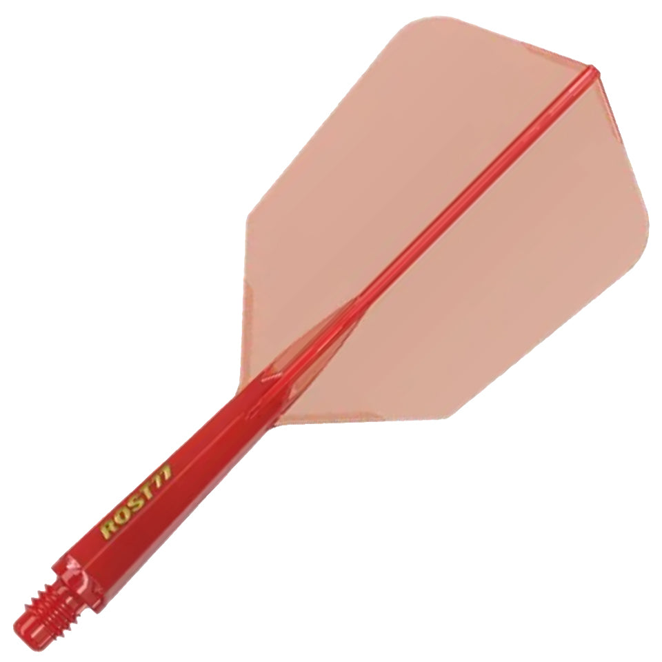 Cuesoul Rost 77 Integrated Dart Flights - Slim Clear Red (L) 33mm