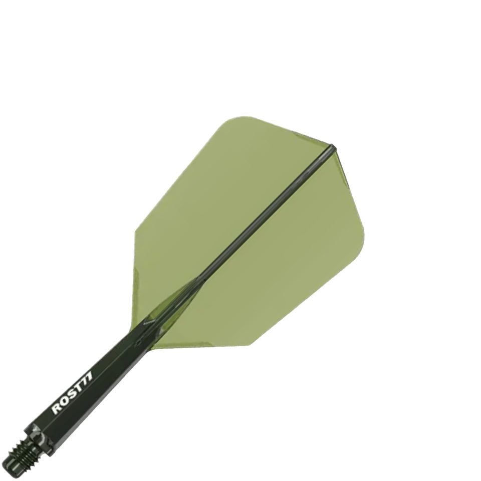 Cuesoul Rost 77 Integrated Dart Flights - Slim Clear Dark Green (S) 23mm