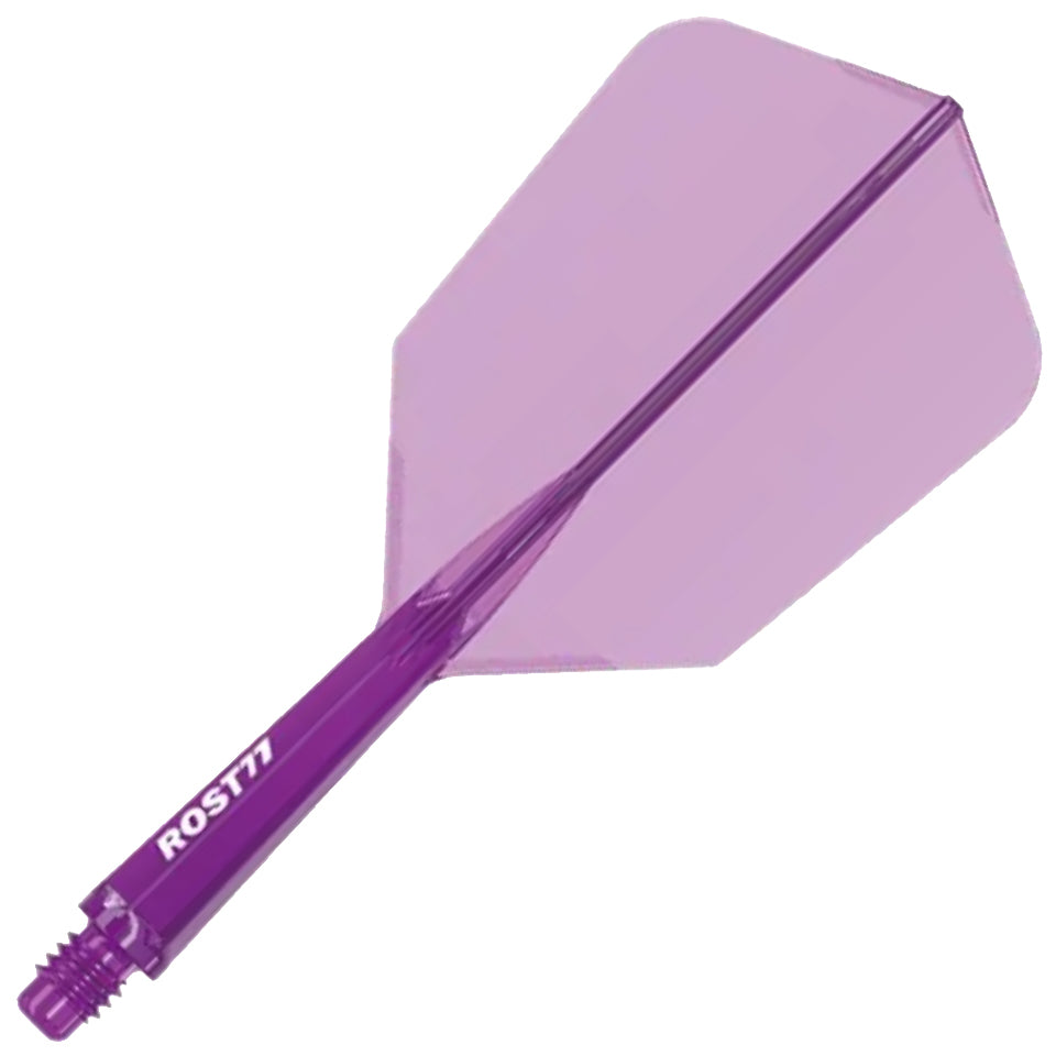 Cuesoul Rost 77 Integrated Dart Flights - Slim Clear Purple (L) 33mm