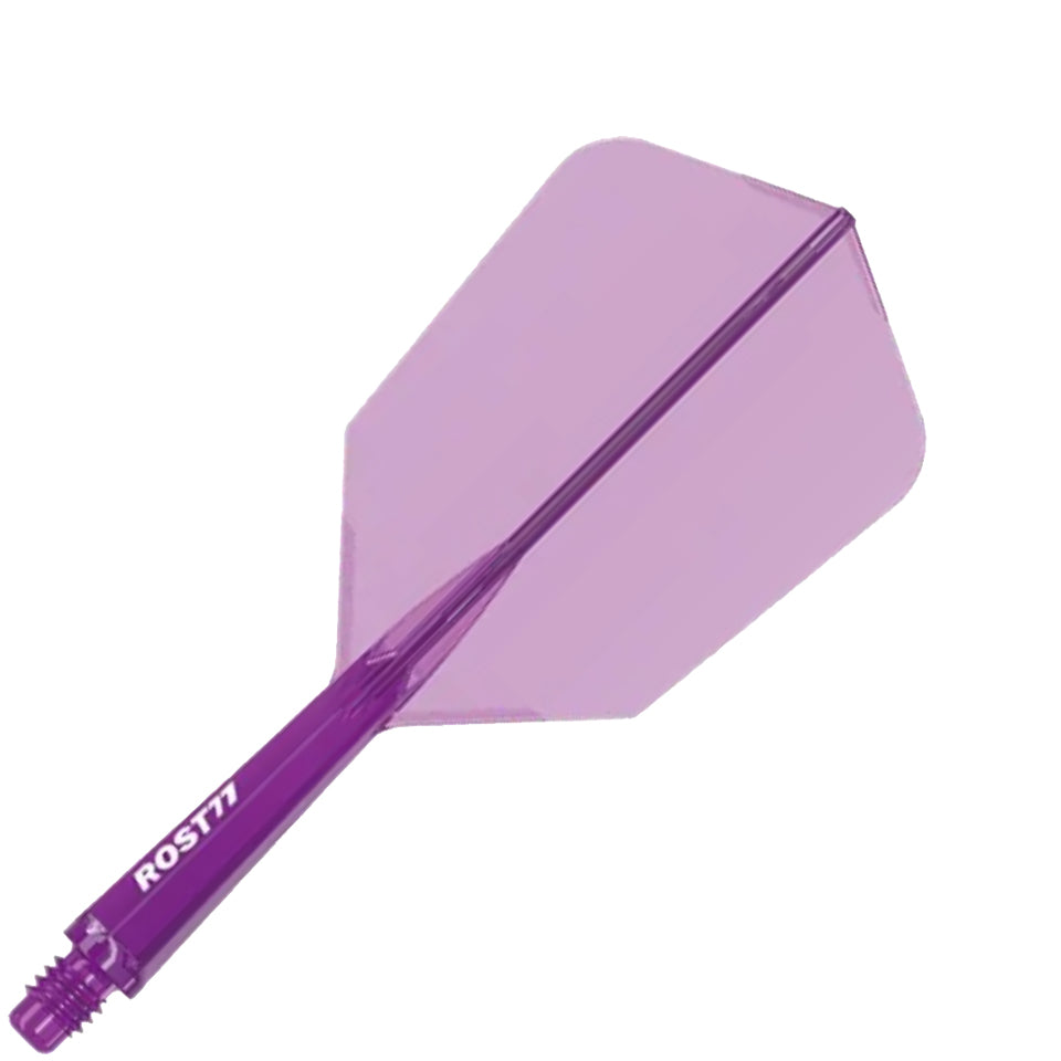 Cuesoul Rost 77 Integrated Dart Flights - Slim Clear Purple (M) 28mm