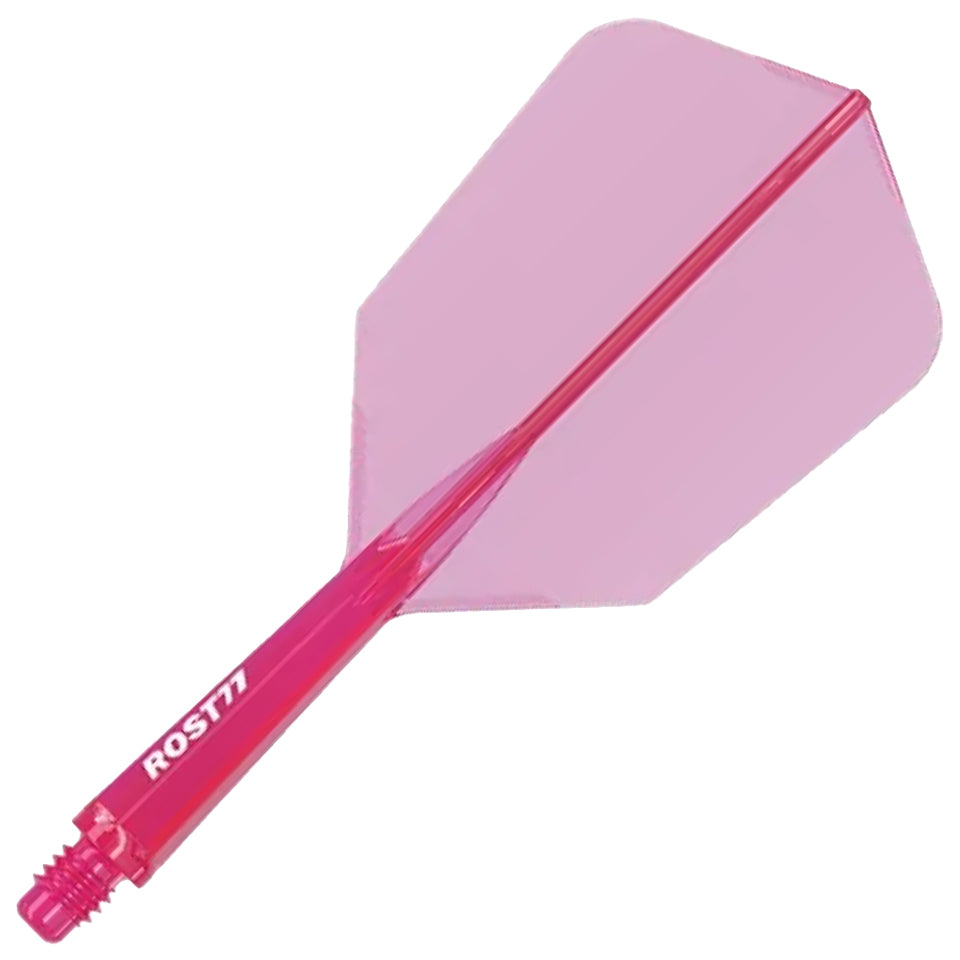 Cuesoul Rost 77 Integrated Dart Flights - Slim Clear Pink (L) 33mm