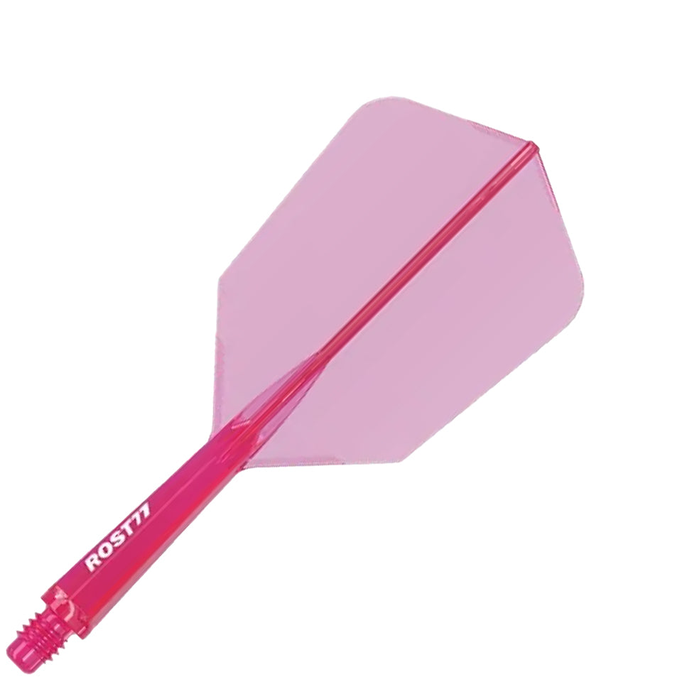Cuesoul Rost 77 Integrated Dart Flights - Slim Clear Pink (M) 28mm