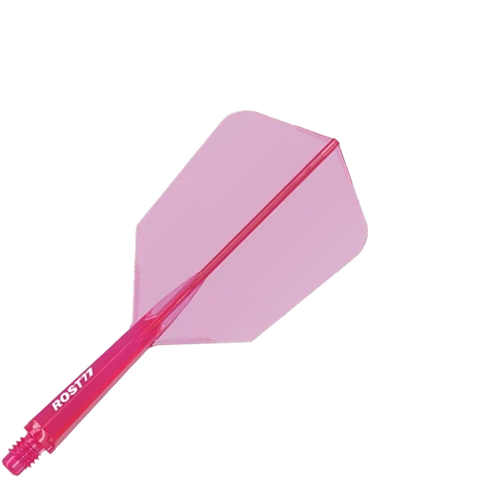 Cuesoul Rost 77 Integrated Dart Flights - Slim Clear Pink (S) 23mm