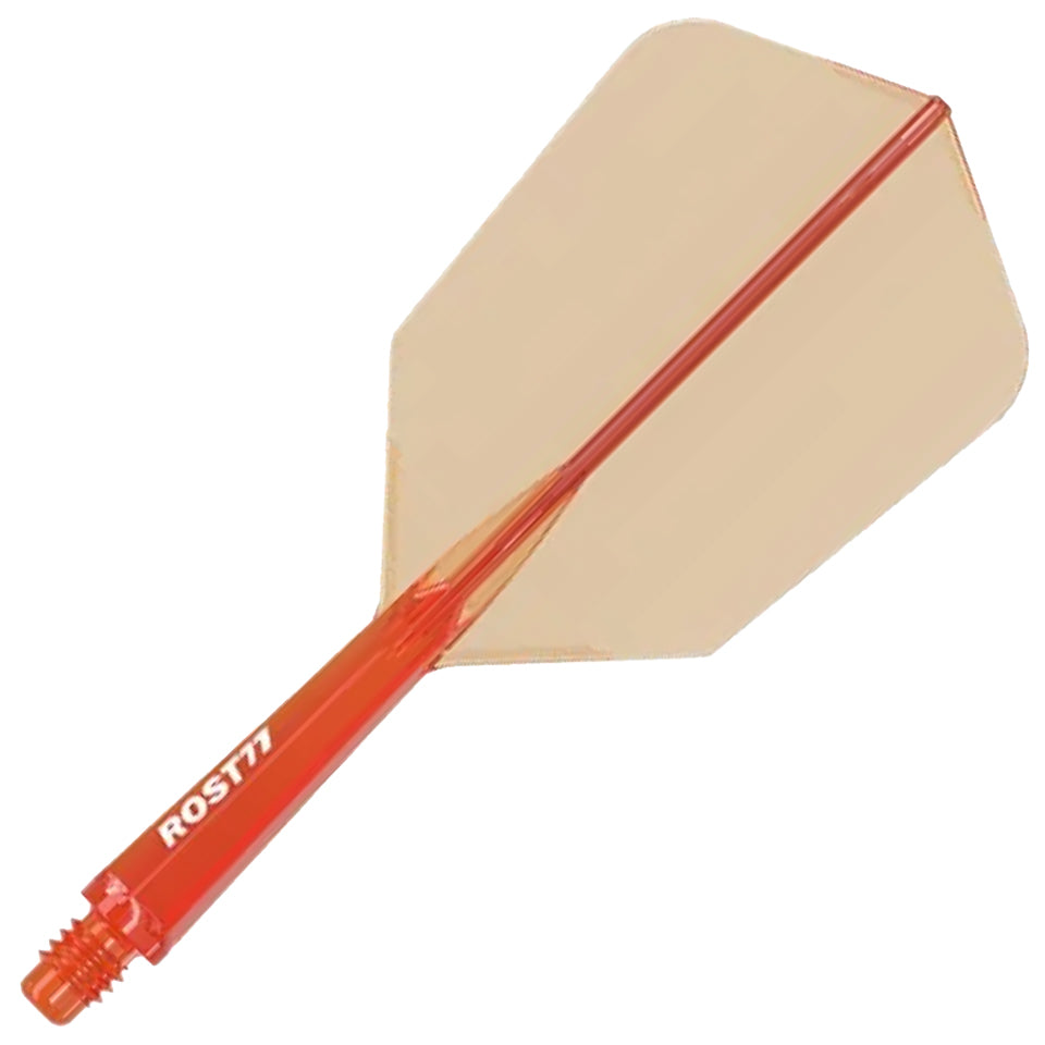 Cuesoul Rost 77 Integrated Dart Flights - Slim Clear Orange (L) 33mm