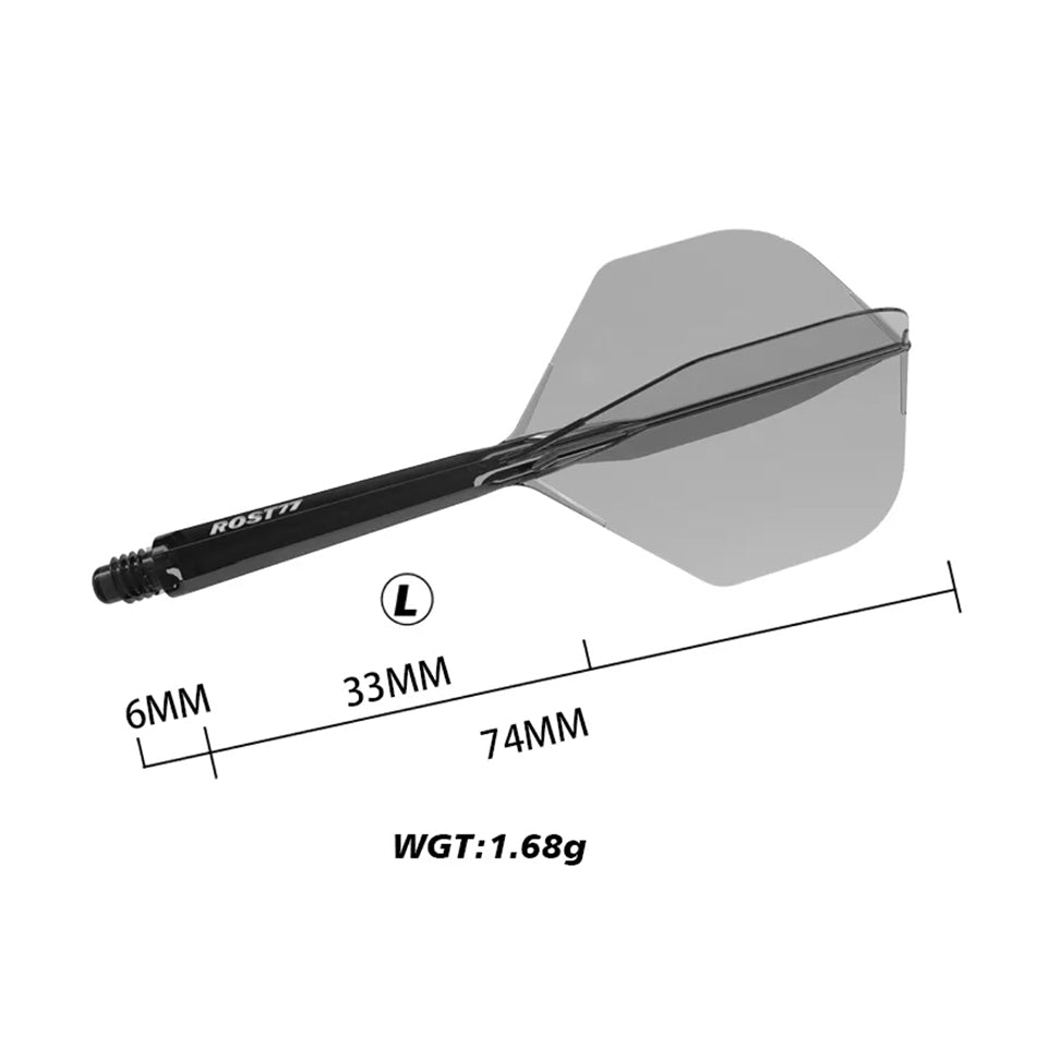 Cuesoul Rost 77 Integrated Dart Flights - Standard Black (L) 33mm