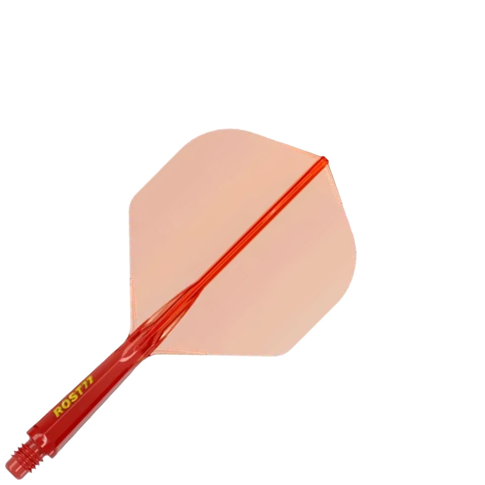 Cuesoul Rost 77 Integrated Dart Flights - Standard Clear Red (S) 23mm