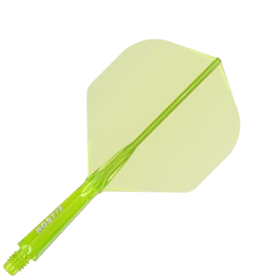 Cuesoul Rost 77 Integrated Dart Flights - Standard Clear Green (M) 28mm