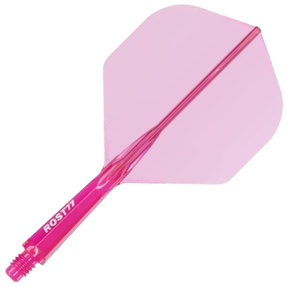 Cuesoul Rost 77 Integrated Dart Flights - Standard Clear Pink (L) 33mm