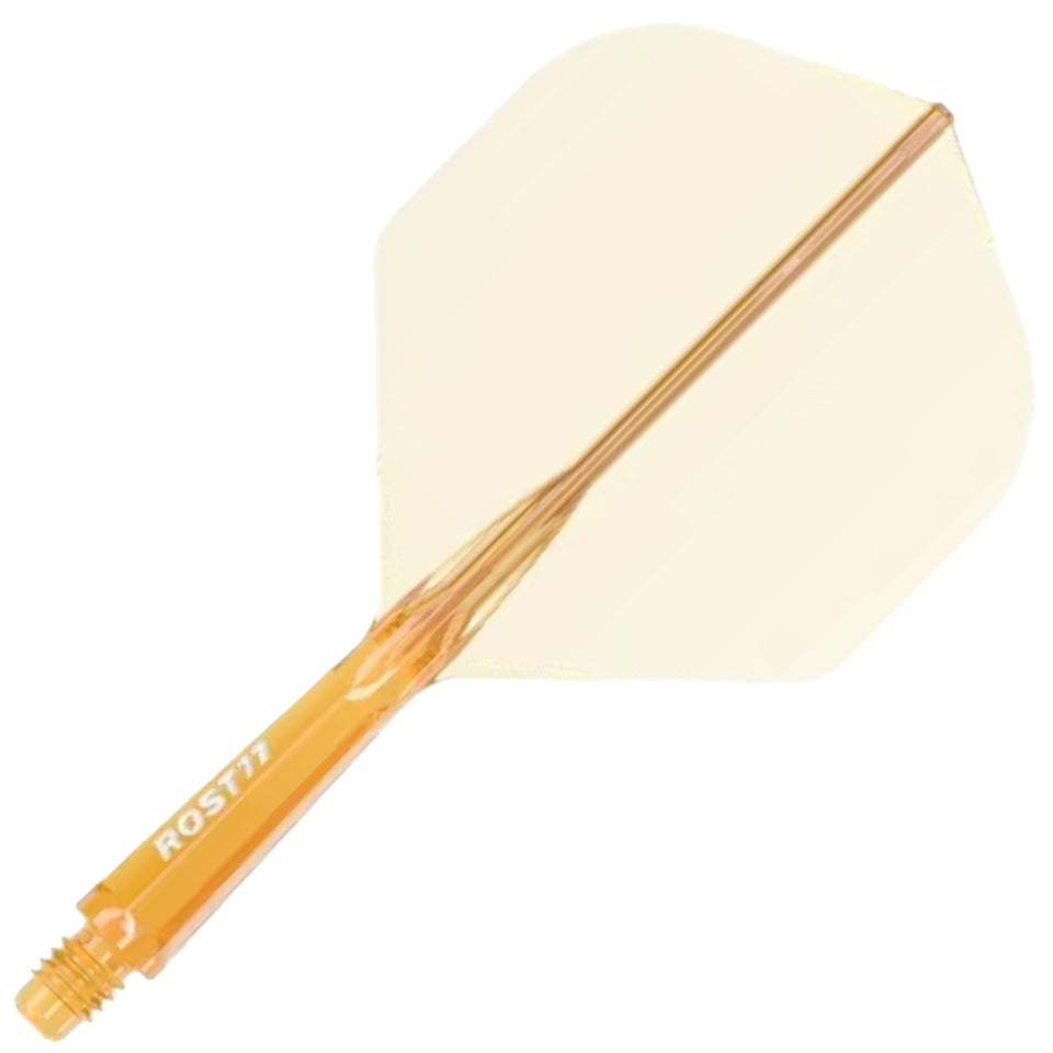 Cuesoul Rost 77 Integrated Dart Flights - Standard Clear Orange (L) 33mm