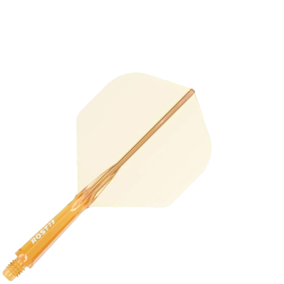 Cuesoul Rost 77 Integrated Dart Flights - Standard Clear Orange (S) 23mm