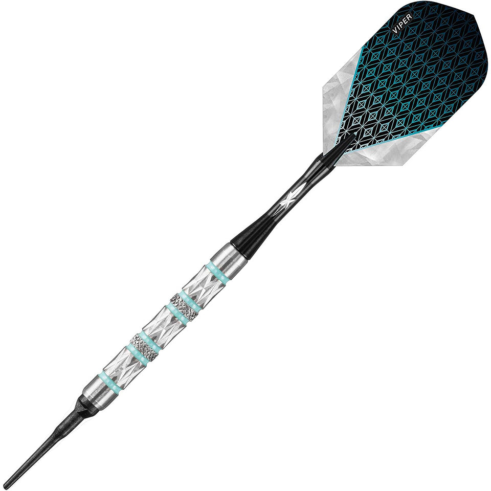 GLD Viper Diamond Soft Tip Darts - Turquoise Rings 18gm