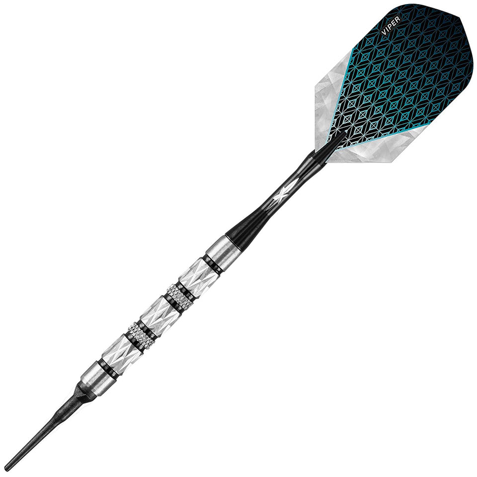 GLD Viper Diamond Soft Tip Darts - Black Rings 16gm