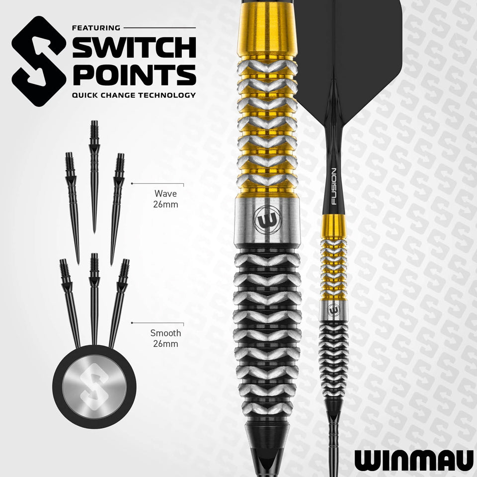 Winmau Exion Torpedo Switch Point Steel Tip Darts - 24gm