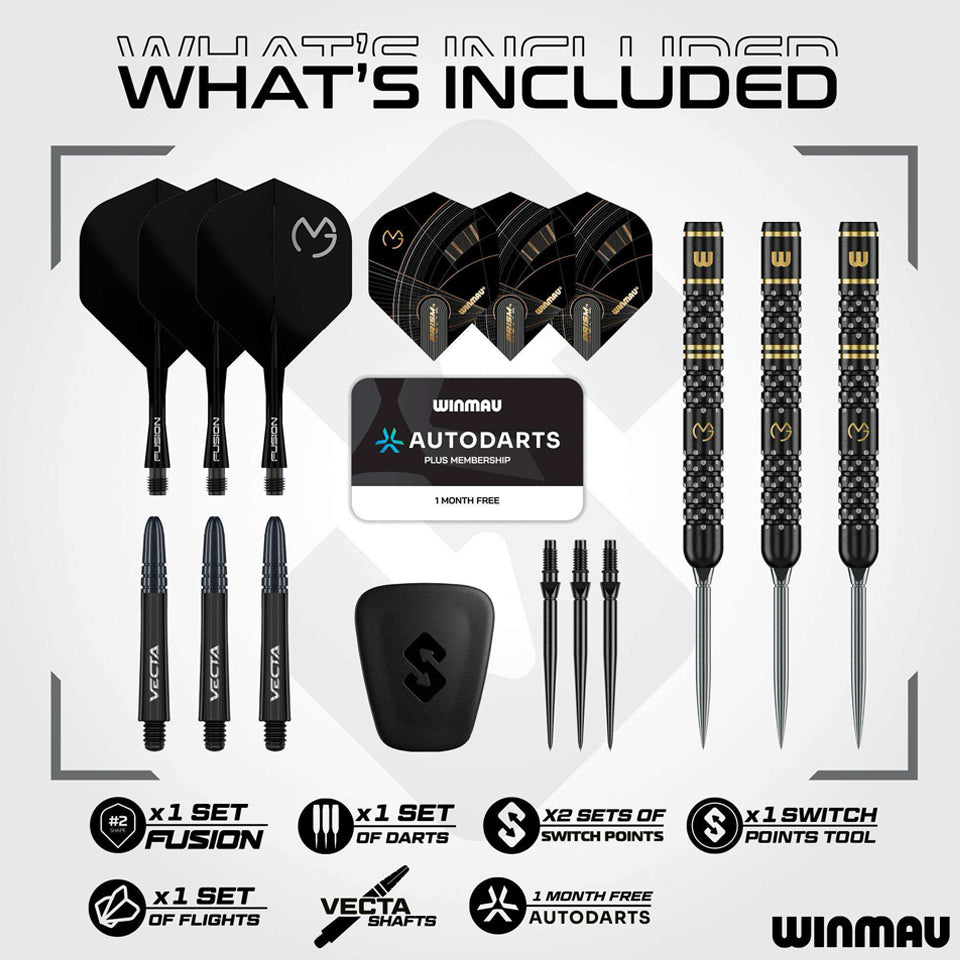 Winmau MvG W-Max Switch Point Steel Tip Darts - 22gm