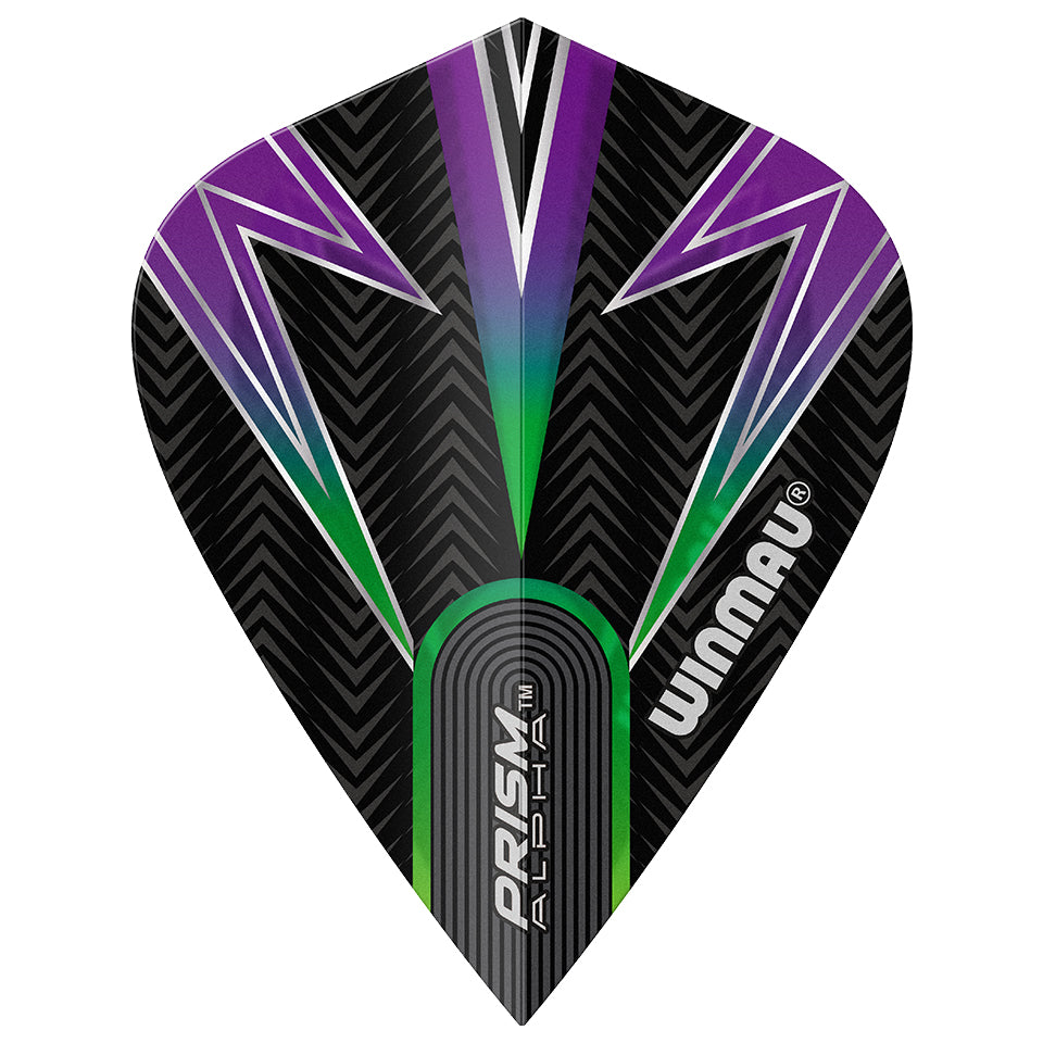 Winmau Prism Alpha Dart Flights - Kite Purple/Green