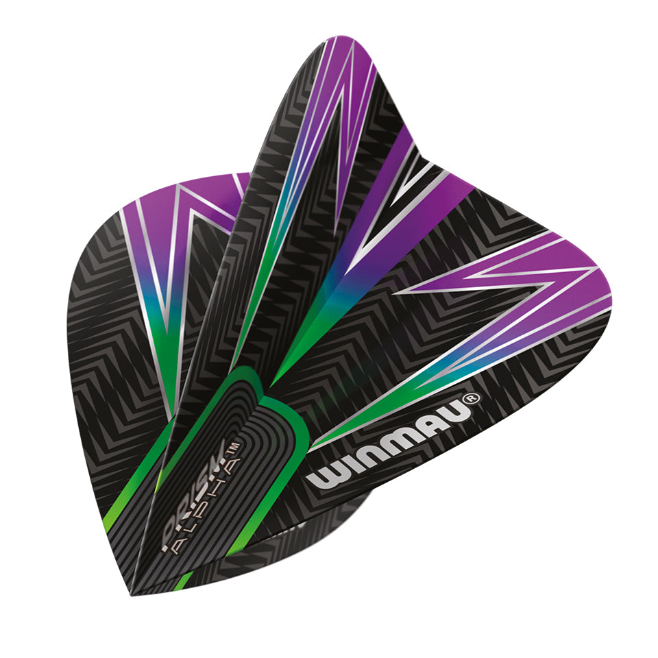 Winmau Prism Alpha Dart Flights - Kite Purple/Green