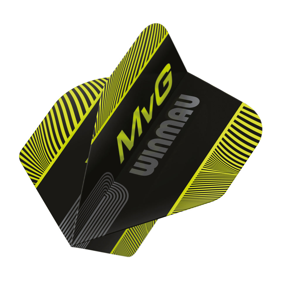 Winmau MvG Prism Delta Dart Flights - Standard Black & Green