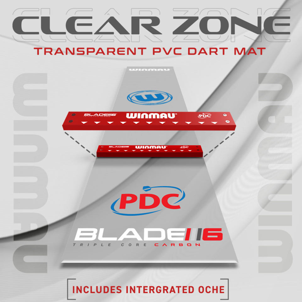 Winmau Clear Zone PVC Dart Mat With Integrated Oche