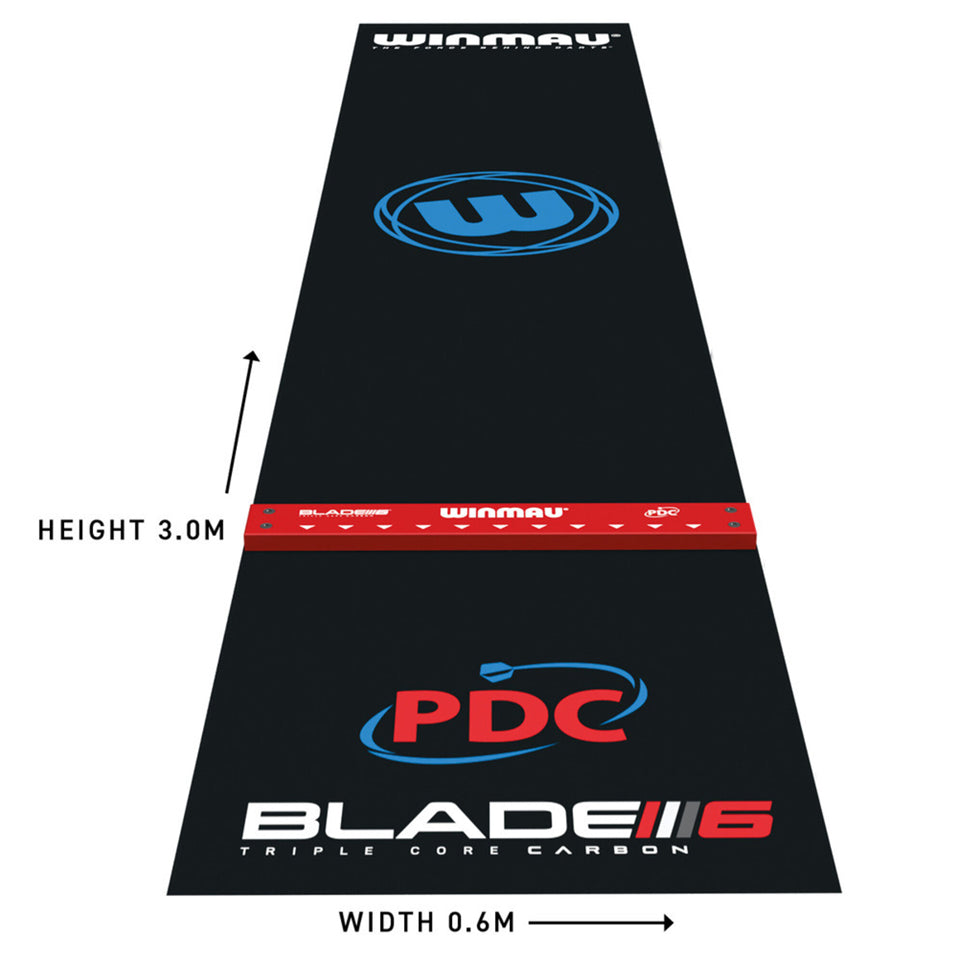 Winmau Pro Zone Precision PVC Dart Mat With Integrated Oche - Black