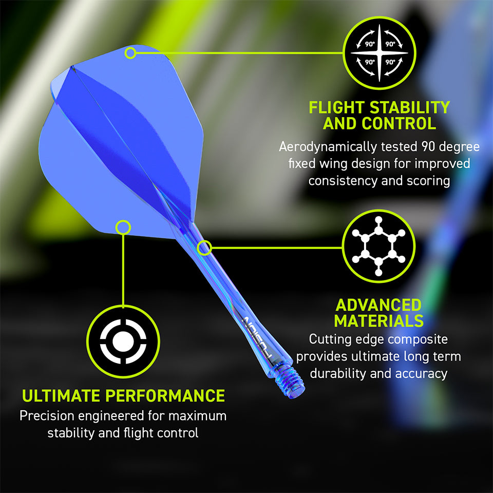 Winmau Fusion Integrated Flight & Shaft System - No6 Intermediate Blue