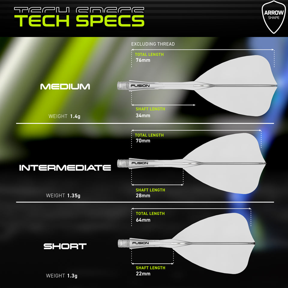 Winmau Fusion Integrated Flight & Shaft System - Arrow Medium Clear