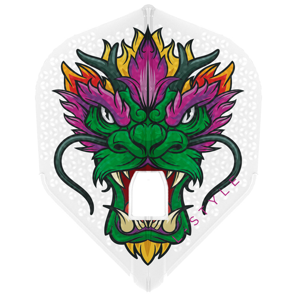 L-Style Pro Dimpled Jules Van Dongen V1 Dart Flights - L3 / Shape Clear