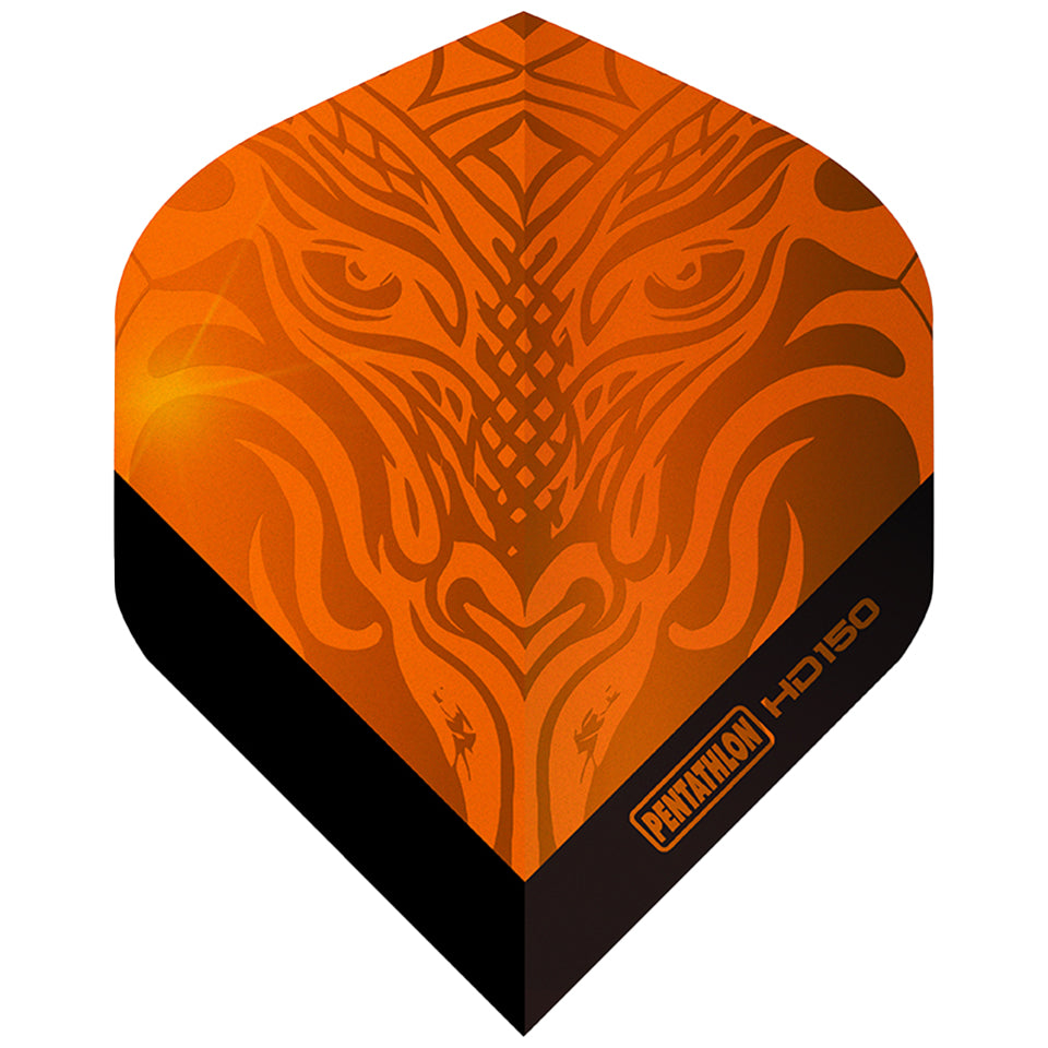Pentathlon HD150 Holographic Dragon Dart Flights - Standard Orange