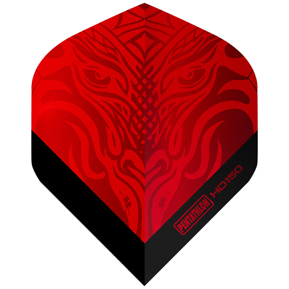 Pentathlon HD150 Holographic Dragon Dart Flights - Standard Red