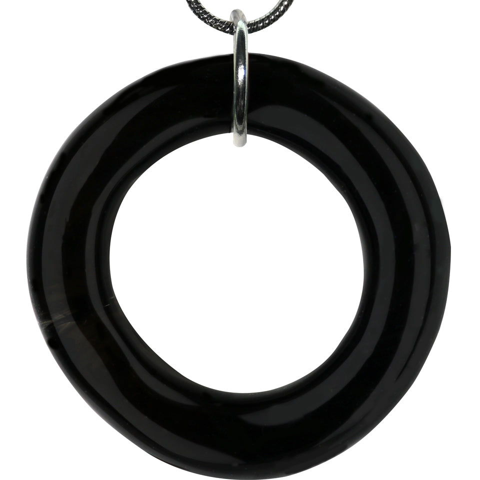 Lucky Blown Glass Dart Ring - Onyx