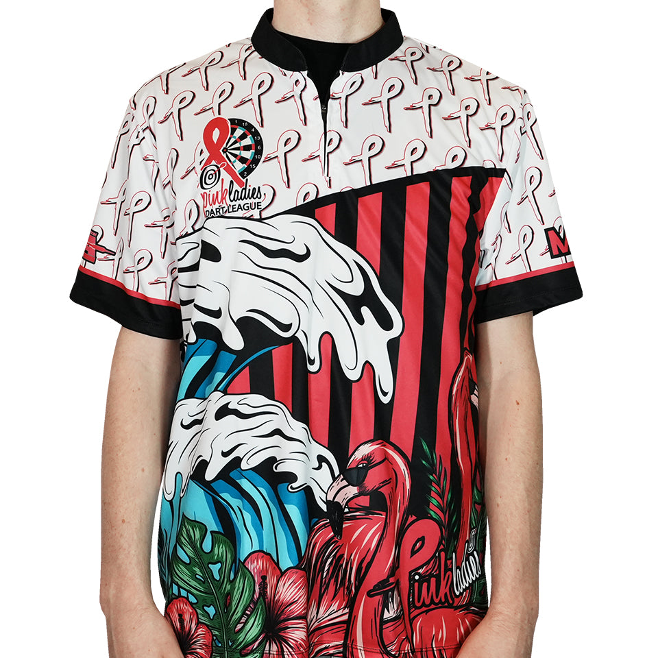 Magic Wear Pink Ladies Dart League Flamingo Jersey