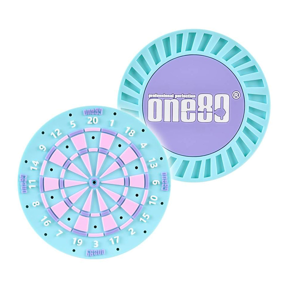 One80 Rubber Dartboard Dart Holder - Blue/Pink