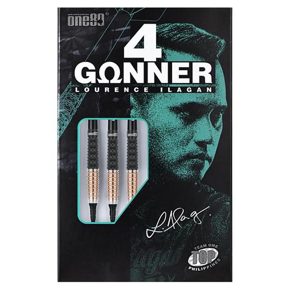 One80 Lourence Ilagan Gunner 4 Soft Tip Darts - 20.5gm Rose Gold