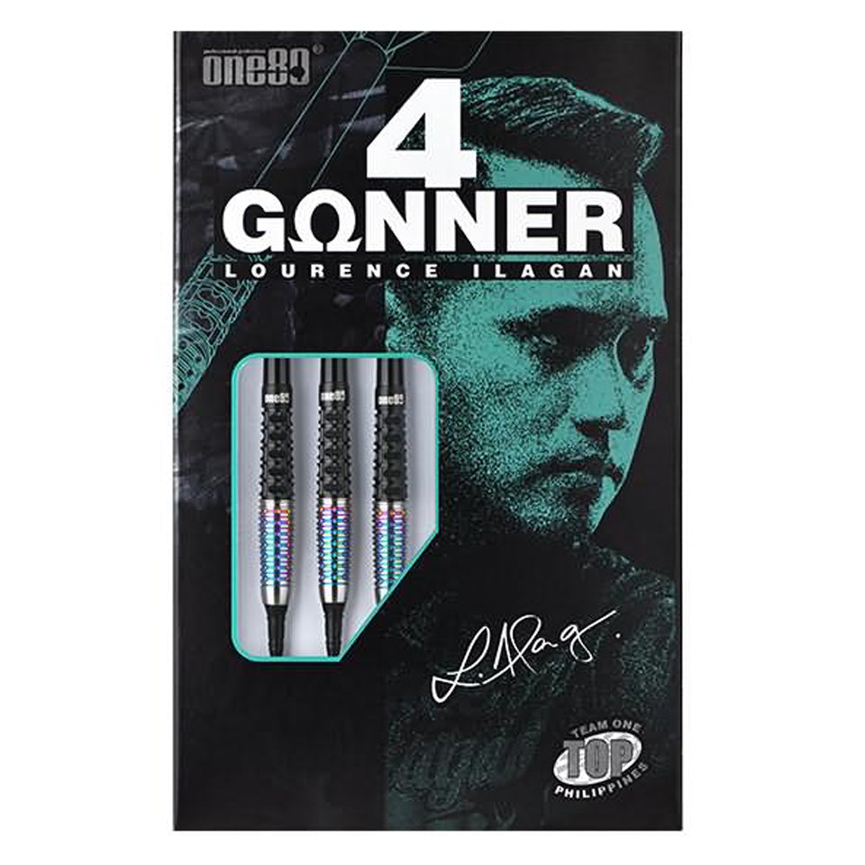 One80 Lourence Ilagan Gunner 4 Soft Tip Darts - 22gm Rainbow