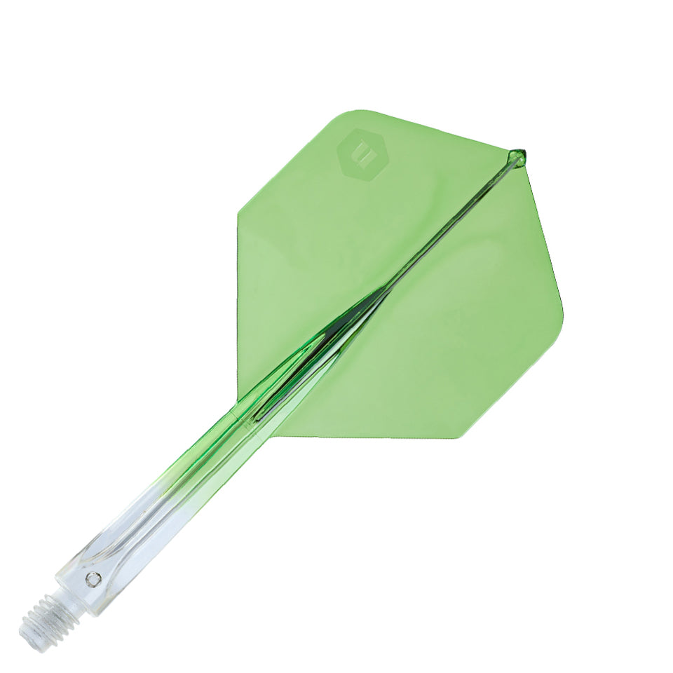 Unicorn Forge Integrated Flight and Shaft System - Plus Medium Clear & Green