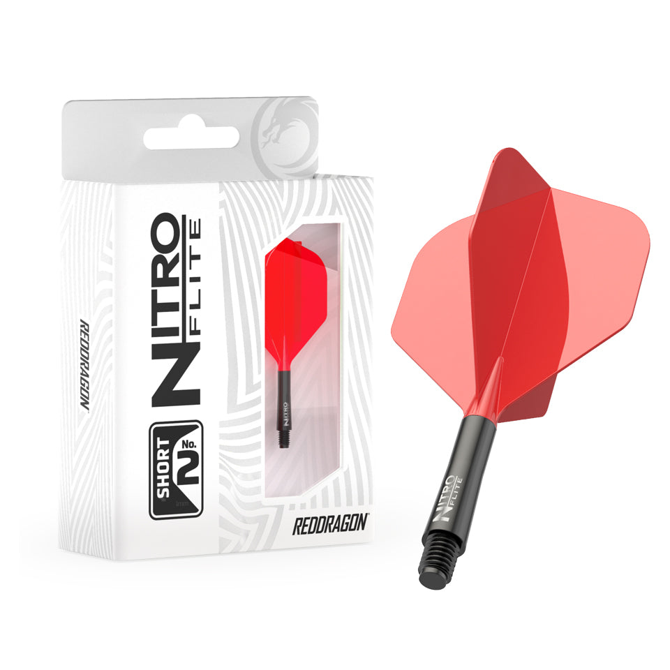 Red Dragon Nitro Flite Integrated Flight and Shaft System - No2 Short Black & Red