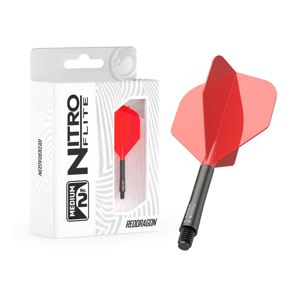 Red Dragon Nitro Flite Integrated Flight and Shaft System - No2 Medium Black & Red