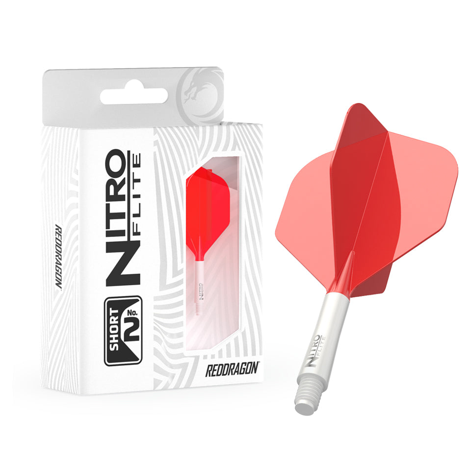 Red Dragon Nitro Flite Integrated Flight and Shaft System - No2 Short White & Red