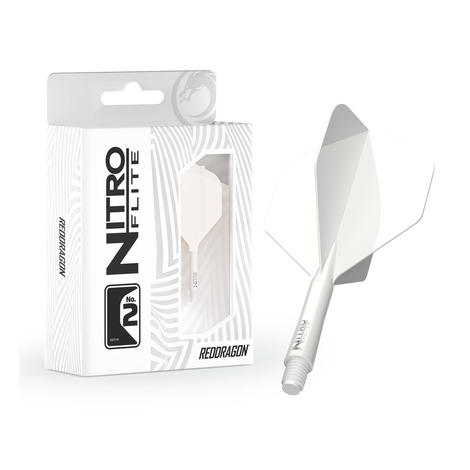 Red Dragon Nitro Flite Integrated Flight & Shaft System - No2 Short White