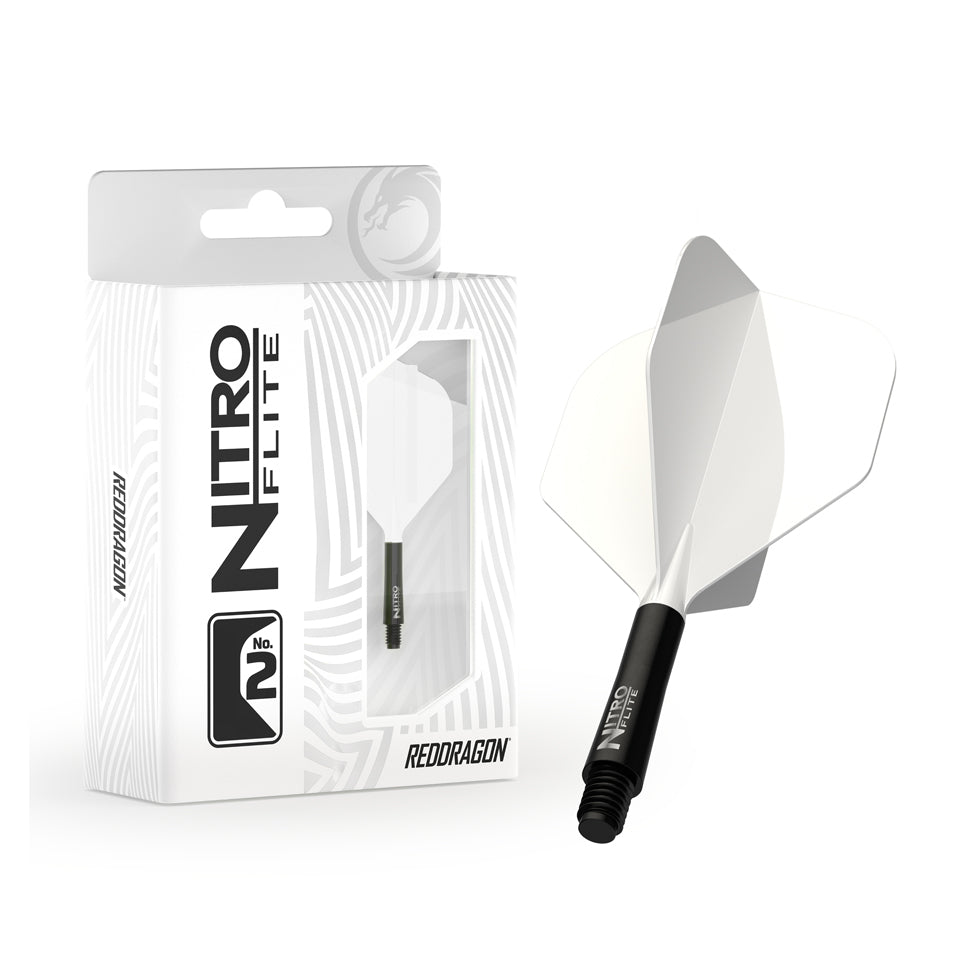 Red Dragon Nitro Flite Integrated Flight & Shaft System - No2 Short Black & White