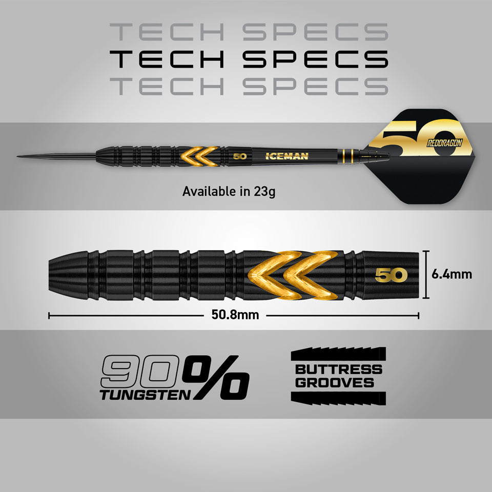 Red Dragon Gerwyn Price 50 Year Limited Edition Steel Tip Darts - 23gm