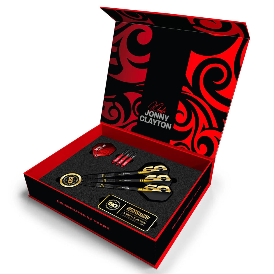 Red Dragon Jonny Clayton 50 Year Limited Edition Steel Tip Darts - 22gm