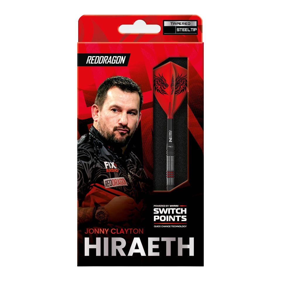 Red Dragon Jonny Clayton Hiraeth Switch Point Steel Tip Darts - 23gm