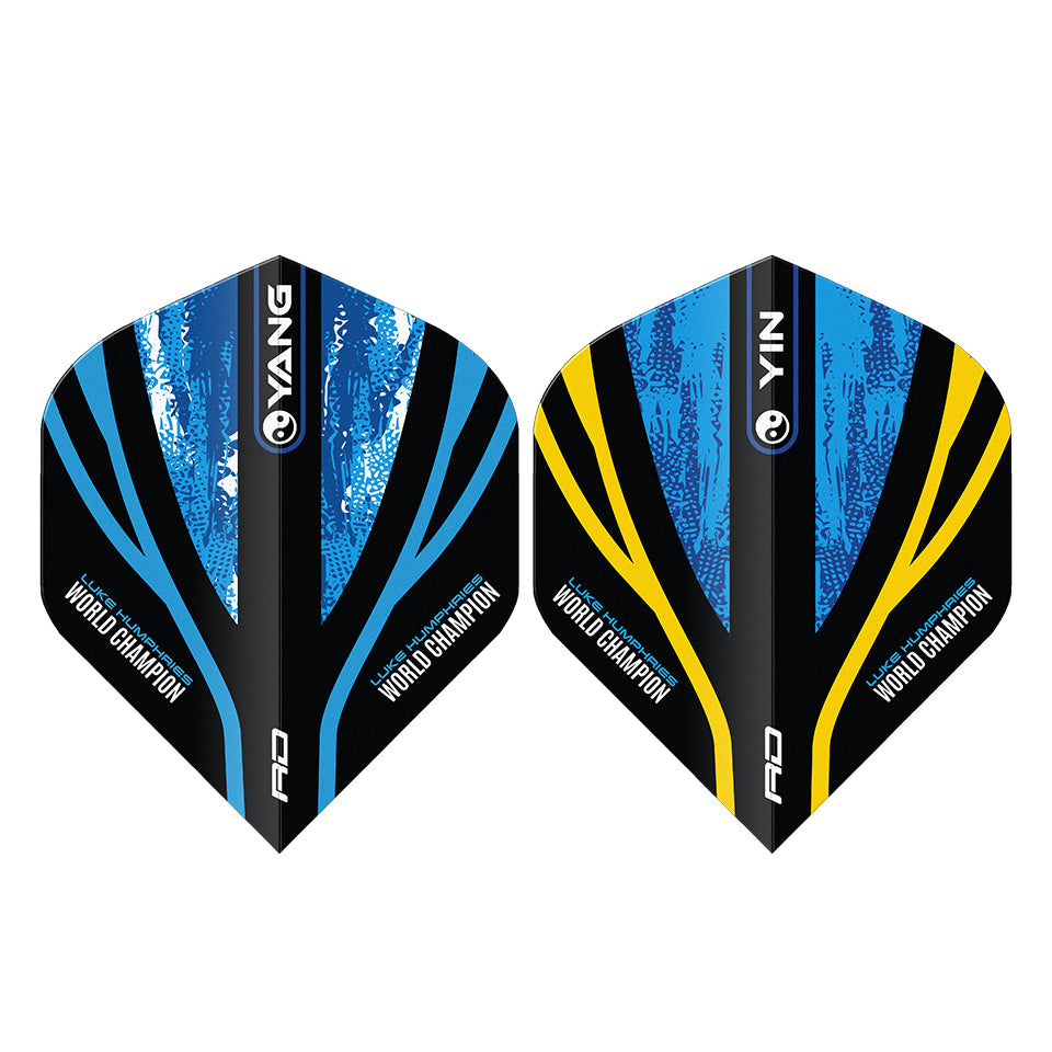 Red Dragon Luke Humphries World Champion Yin Yang Dart Flights - Blue & Gold