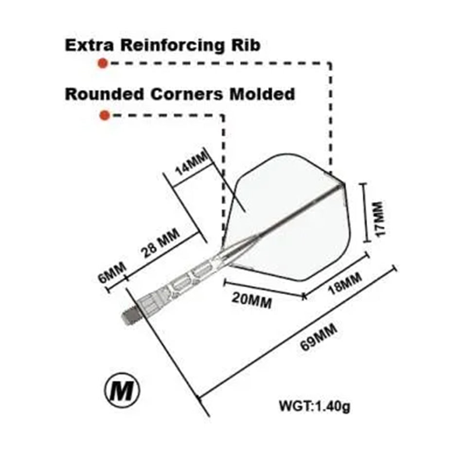 Cuesoul Rost T19 Integrated Dart Flights - Standard Grey (M) 28mm