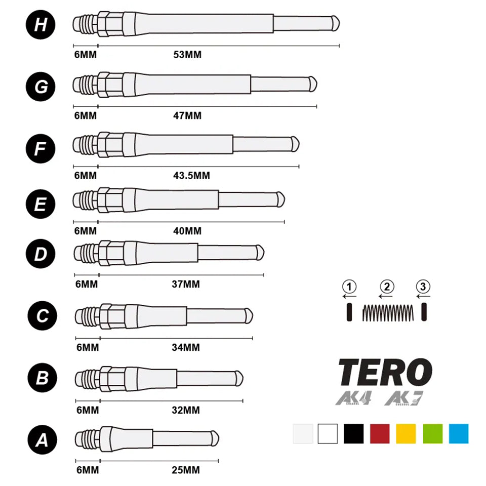 Cuesoul Tero AK7 Original Dart Shafts - D 37mm Navy Blue