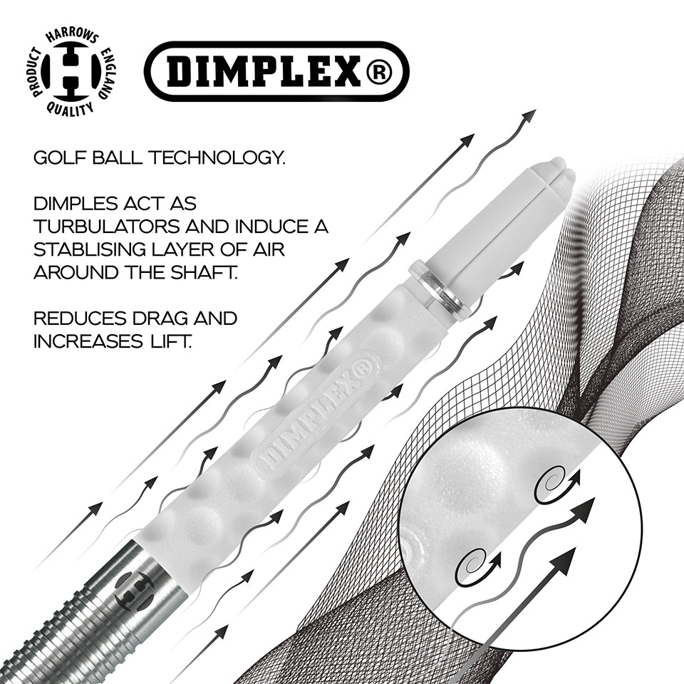 Harrows Dimplex Dart Shafts - Midi White