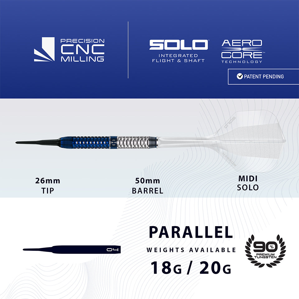 Harrows Geo Parallel Soft Tip Darts - 20gm