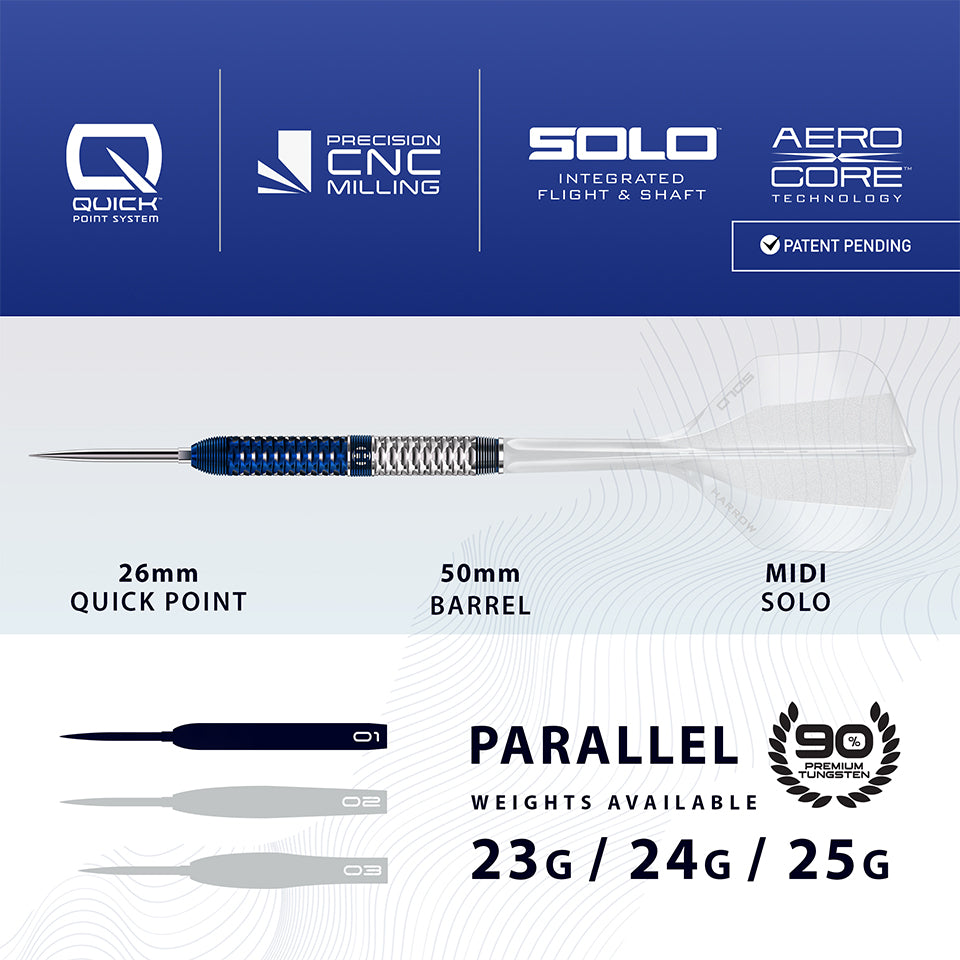 Harrows Geo Parallel Steel Tip Darts - 25gm