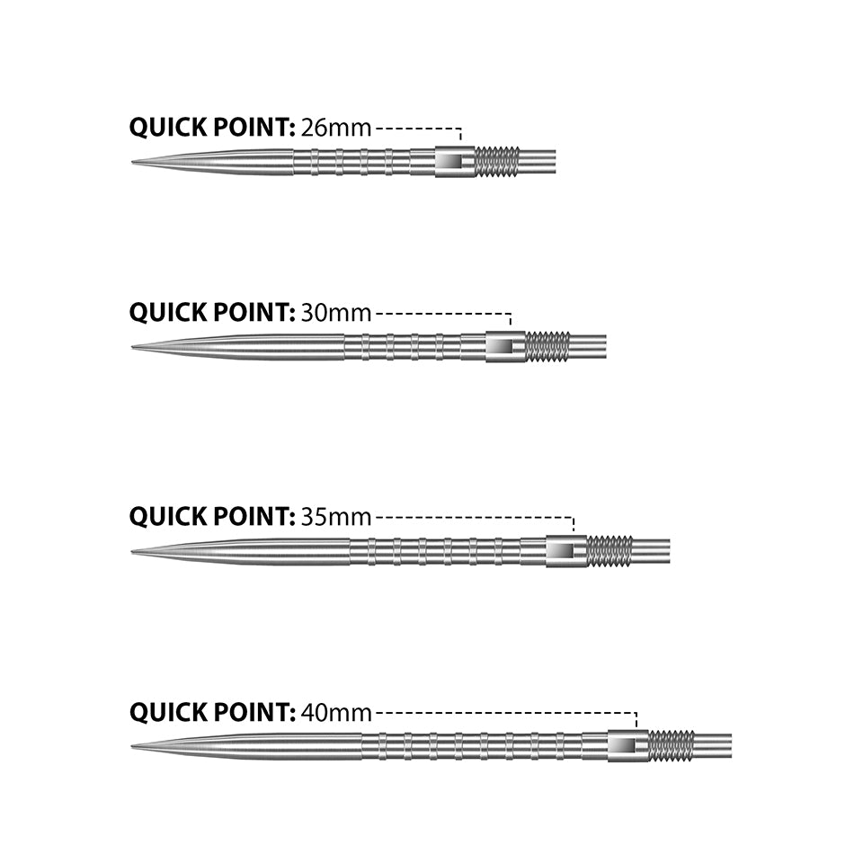 Harrows HM Grip Quick Points - Silver 26mm